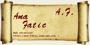 Ana Fatić vizit kartica